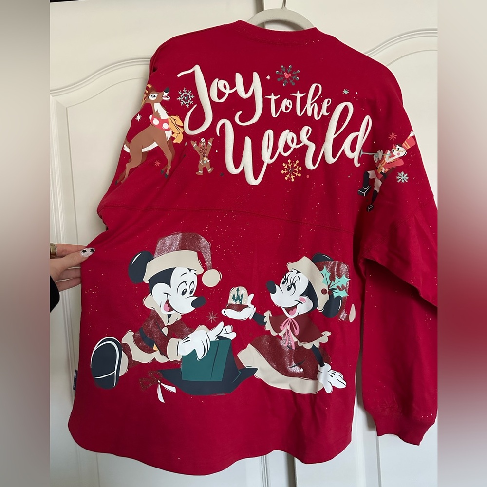 Disney Red "Joy to the World" Holiday Graphic Sweatshirt - Picture 2 of 6